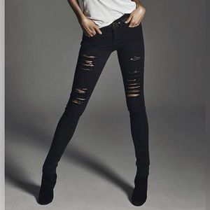 NWOT Express Mid Rise Distressed Skinny Jeans